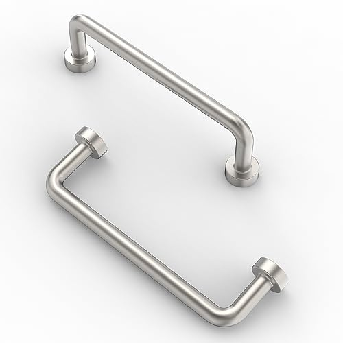 FURNIWARE 10 stycken skåphandtag borrhålsavstånd 96 mm möbelhandtag kökshandtag lådhandtag för dörrhandtag badrumsdörr borstad satin-nickel