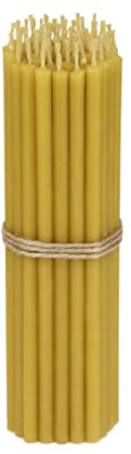 NKlaus Stångljus gyllene stavljus 19 cm, för stearinljus, 16 cm, 50 stycken | sotfri; droppfri; lång brinntid; bivax; ritualljus; B09V5G1PL6; beeswax ljus; ritualstearinljus guld