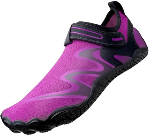 Milaloko Zapatos Acuáticos Masculinos para Mujeres, Zapatos de Surf de Playa Descalzos, Calcetines de Yoga Acuático de Secado Rápido, Morado, 41