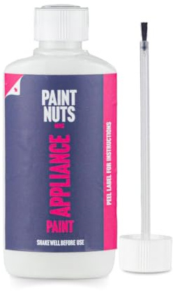Paintnuts 50ml Appliance Touch-Up Paint for Kitchen & Bathroom – Quick Drying Repair Bottle & Brush – Ideal for Radiators, Showers, Fridges, Ovens, Sinks, Chips & Scratches - White - Gloss