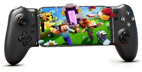 Shiptree Controller telefono per Android/iPhone, controller per smartphone con controller effetto Hall, vibrazione, Bluetooth, pulsanti semi-meccanici, USB-C, compatibile con Xbox, Minecraft, nero