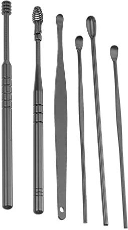 Healvian 2 set Kit Strumenti Rimozione Cerume Orecchie in Acciaio Inossidabile con Custodia Pulitore Auricolare Sicuro e Riutilizzabile per Casa e Viaggio