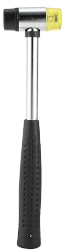 Professional Double Face Rubber Hammer Mallet Detachable Head Leather Craft Tool with Steel Handle for Leather Carving Woodworking and DIY Projects Durable Anti Slip Grip