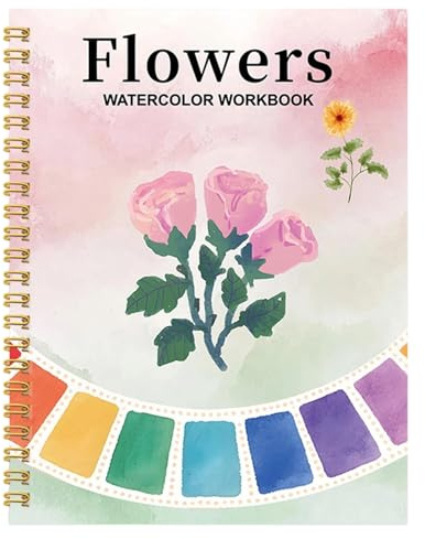 Livre de coloriage aquarelle pour adolescents et débutants - Cahier d'exercices pour apprendre les techniques, mélanger les couleurs, créer des œuvres d'art pour étudiants, artistes (G, 22 x 17 x 3 cm