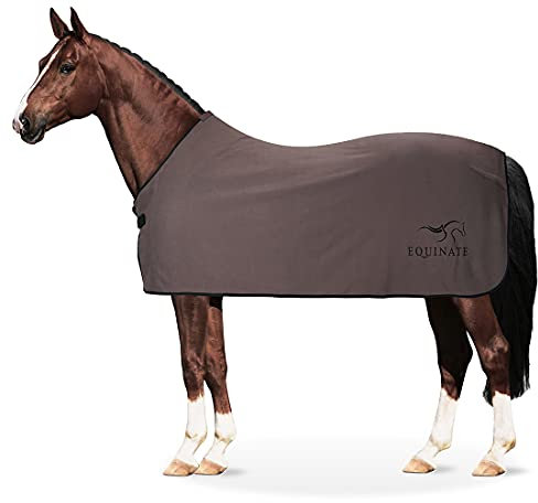 Equinate Abschwitzdecke Orlando aus Fleece mit Widerristpolster 165cm Dunkelgrau