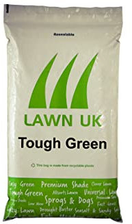 Tough Green Grass Seed by Lawn UK - 500g - Superior Tough - Extra Durable & Easy to Grow - Everyday use - Combining Sprogs & Dogs and Premium Green Attributes - from 5 Day Growth - Consistent Green