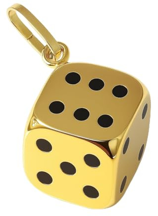 SJR Anhänger Würfel in Gold 333 8 Karat Gelbgold Qualität auch für Kinder