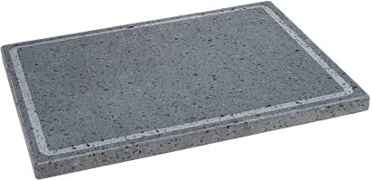 Parrilla_LAVA Grilll_ Piedra volcánica natural del Etna Antiadherente para horno y barbacoa (M 40 x 30 x 2 cm)