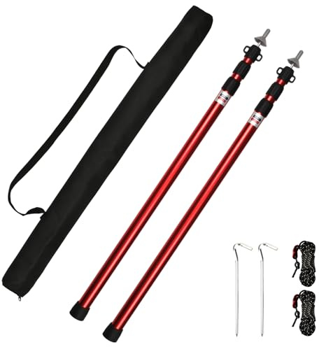 Tiandirenhe Teleskopstång för tält, markisstänger, teleskop, aluminium, baldakinstöd, teleskop 95–234 cm, camping, tältstolpe, campingstänger för presenning, markis, baldakin, veranda