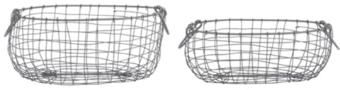 degawo Draht Korb 2er Set Mittel & Gross - oval Griffe Dekoration Garten Deko