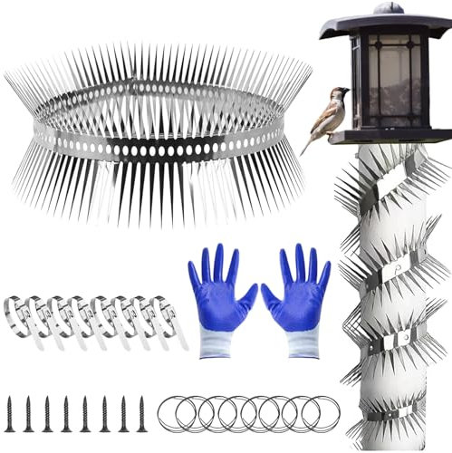 AUNGCSHE 24 Pieces Marten Protection Downpipe Stainless Steel Downpipe Protection Marten Protection Gutter Cat Repellent Belt Marten Trap for House Gutter Tree Can Be Cut (100 cm)