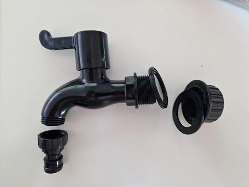 YourCasa Lot de 2 robinets d'écoulement pour citerne d'eau de pluie avec filtre - Raccord rapide compatible avec 3/4 - Fonction d'arrêt