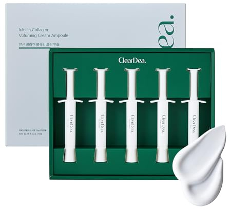 ClearDea Moisturising Face Cream in Ampoules with Collagen and Mucin - Deep Moisturising for Women's Skin Care, Anti-Wrinkle, Firming, with Panthenol, Niacinamide and Peptides, 4 ml