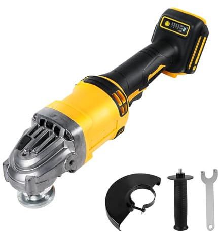 Trådlös vinkelslip kompatibel med Dewalt 20 V-batteri, 10 000 varv/min borstlös motor, 3 variabel hastighet, 125 mm vinkelslip verktyg för slipning av polering (endast verktyg)