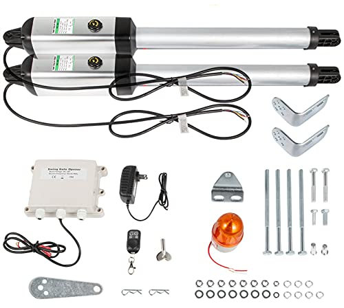 Gate Opener Kit 2 PCS Dual Swing Gate Opener Heavy Duty Automatic Gate Opener Up to 880lbs 18ft Long Gate 80W Automatic Gate Opener Kit