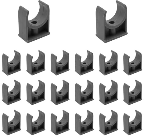 TONGIHS 20 Piezas Abrazadera de Tubo, Abrazaderas para Tuberías de PVC,Hebillas de Manguera en Forma de U,Clips Fijos para Conductos,para Tuberías de Agua y Mangueras(Tornillos No Incluidos,Gris,30mm)