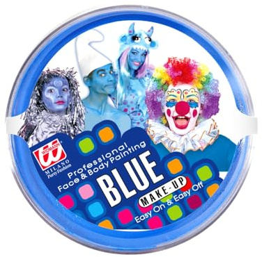Fondotinta 25 g in Vaschetta Trucco Viso Cremoso ad Alta Pigmentazione per Halloween e Carnevale Face Paint Professionale per Cosplay Teatro e Feste a Tema (Blu)