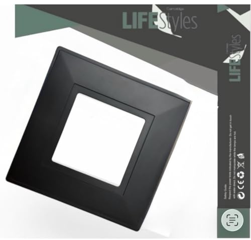 Cambridge Lifestyles ® Elegant Black Finger Plate for 1 Gang Socket Surround Single Light Switch Protection Cover Pack of 1 Prevents Marks Easy Clean Durable Paintable Single Black
