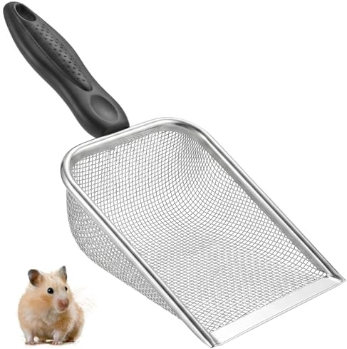 L&W Luck Pelle à Sable pour Hamster, Pelle à Sable pour Reptiles,Adaptée au Bac à Sable pour Petits Animaux, Petite Pelle à Litière pour Hamsters, Oiseaux Maille 2 x 2 mm (1)