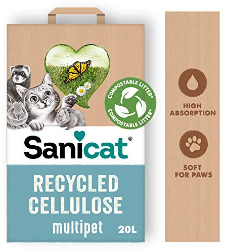 Sanicat Papel Prensado para Conejos Roedores lecho Papel Hamster cabayas Papel Reciclado pelet Papel (20 litros)