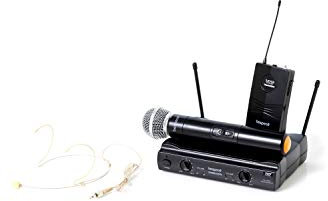 Bespeco GM905HPR Doppio Radiomicrofono Senza Fili Palmar e Headset Vhf