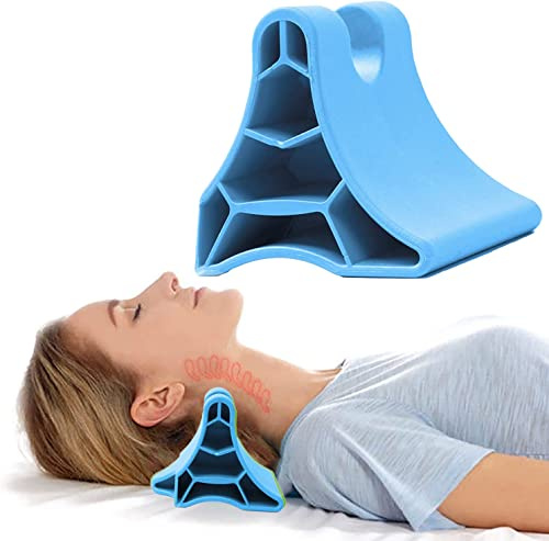 Occipital frigöringsverktyg, bärbar kropp triggerpunktsmassage subocipital frisättningsenhet, manuell ryggmasserare nacke axlar smärtlindring muskelmassageverktyg för spänning huvudvärk migrän (blå)