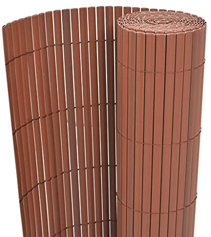 Gartenzaun Sichtschutzmatte Doppelseitig PVC Sichtschutzzaun Sichtschutz UV- und Witterungsbeständig für Zaun Balkon Windschutz, PVC 90 x 300 cm Braun