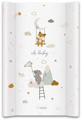Baby Wickelauflage Wickelmulde Wickelunterlage 50 x 70 cm abwaschbar Wickeltischauflage Wickelaufsatz für Kinderbett Unisex (Maus)