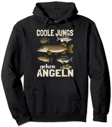 Coole Jungs gehen Angeln lustiges Fische Sportfischer Angler Pullover Hoodie