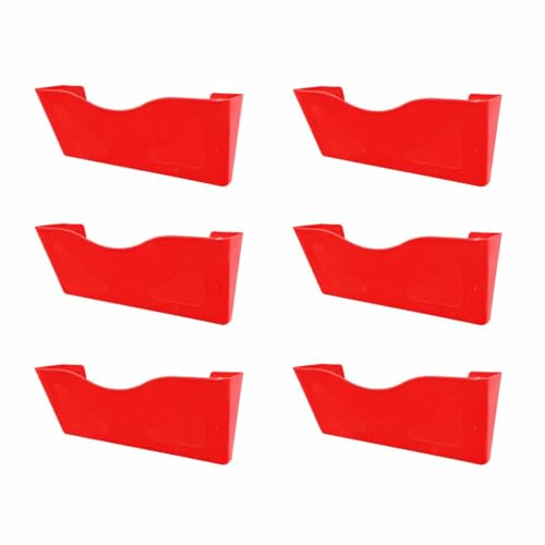 Deflecto 6 Pack Red Landscape A4 Wall Mounted Document Holder - A4 Sign Holder - A4 Leaflet Holder Wall Mounted Letter Rack - Leaflet Display Stands - A4 Poster Holder - A4 Menu Holders