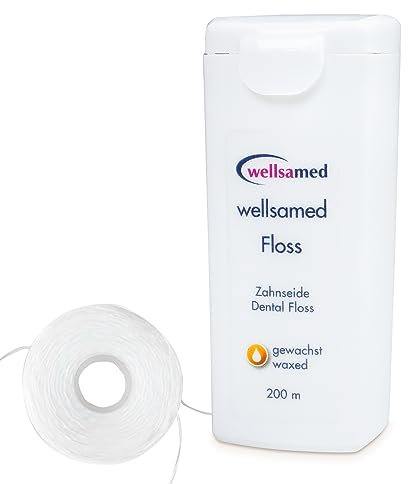 Wellsamed gewachste Zahnseide im 200m Spender Geschmacksneutral, für eine gründliche Zahnzwischenraumpflege (1 Stück)