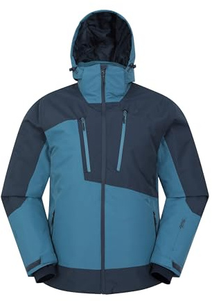 Mountain Warehouse Supernova Mens Ski Jacket - Warm, Breathable, Waterproof & Padded Coat, Thermal Tested -30°C - Best for Autumn, Winter, Skiing, Winter Sports Blue M