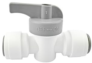 Qrity 1 Stück Ventile Wasserhähne, 3/8 Inline-Hahn/Absperrventil/Isolierventil, Absperrhähne mit Steckanschluss Für Kühlschränke und Wasserfilter Fitting