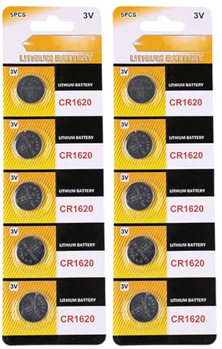 10pcs CR1620 Lithium Coin Button Cell Batteries 3V for Car Key Remotes and Low Power Devices