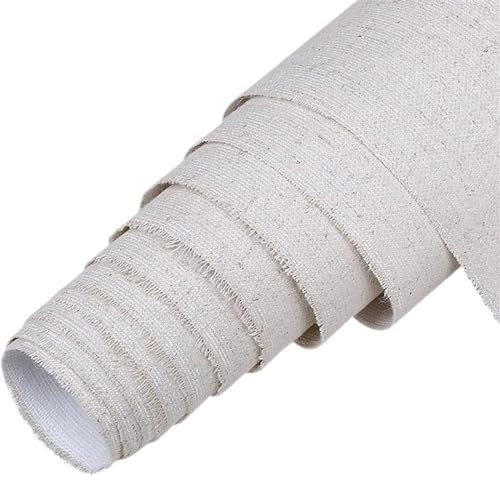 Toile vierge professionnelle for peinture, couche de peinture à l'huile acrylique, mélange de lin, fournitures d'art apprêtées for artiste, un rouleau de 5M pour la peinture artistique de plâtres(5M l
