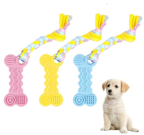 Lot de 3 pièces jouets pour chiots, Résistance aux morsures jouets pour chiots, Mastication pour chiens et chiots de taille moyenne et grande jouets pour chiots.