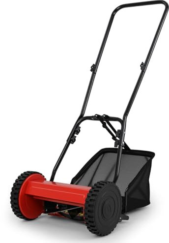 COSTWAY Tagliaerba a Spinta, Tosaerba Manuale con Larghezza di Taglio di 30 cm, Raccoglitore da 18,5 L & Altezza di Taglio Regolabile 15-40 mm, 2 Ruote Antiscivolo, per Giardino