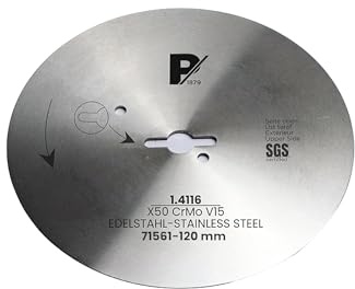 Pirge cirkelkniv kompatibel med Tandır och Dibek 120 mm slät 1 TLG – skärpaste damkniv av rostfritt stål i premiumkvalitet