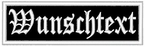 Aufnäher personalisiert mit deinem Wunschtext rechteckig (Rec1) 8x2,5cm (wahlweise zum Annähen, mit Klett oder zum Aufbügeln)