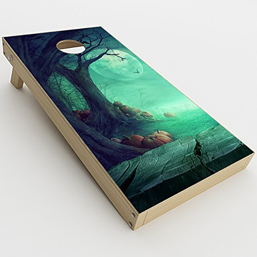Skin Decal Vinyl Wrap for Cornhole Game Board Bag Toss (2xpcs.) Skins Stickers Cover/Halloween Tree Moon