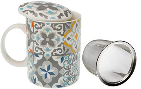 Versa Taza, Porcelana, Multicolor, 1 Unidad (Paquete de 1)