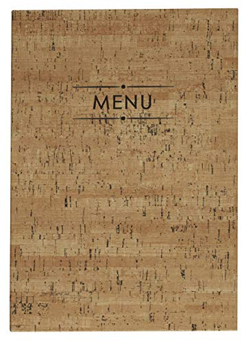 Lacor Lisa Collection 28177 - Porta menù realizzato in similpelle con alette fisse alla coperta, termosaldate in colore marrone, 23 x 32 cm (A4)