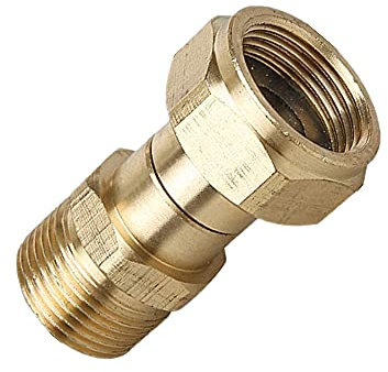 Pressure Washer Swivel Joint Brass High Pressure Washer Coupler Male M22 Hose Adapter for Car Cleaning Water Gun 14mm Internal Thread 3000 Psi Cadac Quick Release Gas Connector