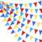 32Fuß Rot Blau Gelb Partydekorationen Karneval Zirkus Clown Dreieck Flagge Wimpel Bunting Banner Stoffgirlande für Kindergeburtstag Babyparty Hochzeit Outdoor Garten Festivals Hängedekorationen