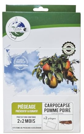 Terra Nostra - Piège Carpocapse Pommes Poires X2 - Pièges Ecologique - sans Danger pour Les Oiseaux et Les Pollinisateurs - Fabriqué dans L'Union Européenne
