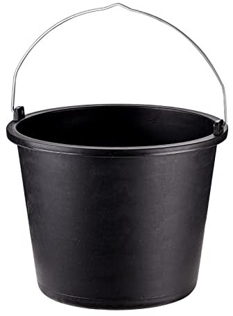 10x Baueimer schwarz 5 Liter | Mörteleimer, Zementeimer, Putzeimer, Kunststoffeimer, Eimer | 10 Stück