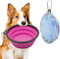 Paquete de 2 cuencos plegables grandes para perros, 1000 ml, cuencos plegables de viaje para perros, cuenco portátil para agua y comida con mosquetón, plato de alimentación para mascotas, para viajes