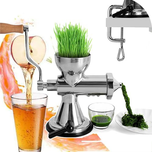 YhsPkh Spremitore Manuale di Erba di Grano, Spremiagrumi Domestico, Spremiagrumi Manuale in Acciaio Inossidabile, per Erba di Grano, Limone, Frutta, Verdura, Melograno