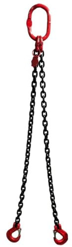 Élingue à chaîne 2-brins SHT/Chaîne de Levage Grade 8 | Diamètre de chaîne 10mm | sans Crochet réducteur | Capacité de Charge : 4250kg (0–45°) & 3150kg (45–60°) | Longueur utile : 2m