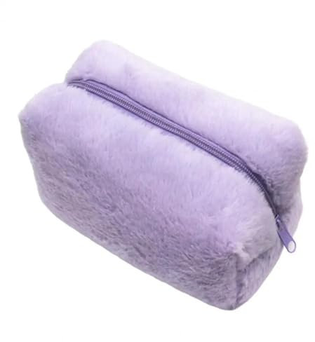 YUEZHAN Abendtasche Damen Clutch Kosmetik Tasche Plüsch Quadratische Toiletten Tasche Tragbar Staub Dicht Große Kapazität Reise Handtasche Für Urlaub/Outdoor/Home Lila